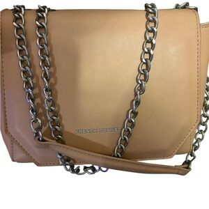 French Connection Cream Crossbody Bag with Chain